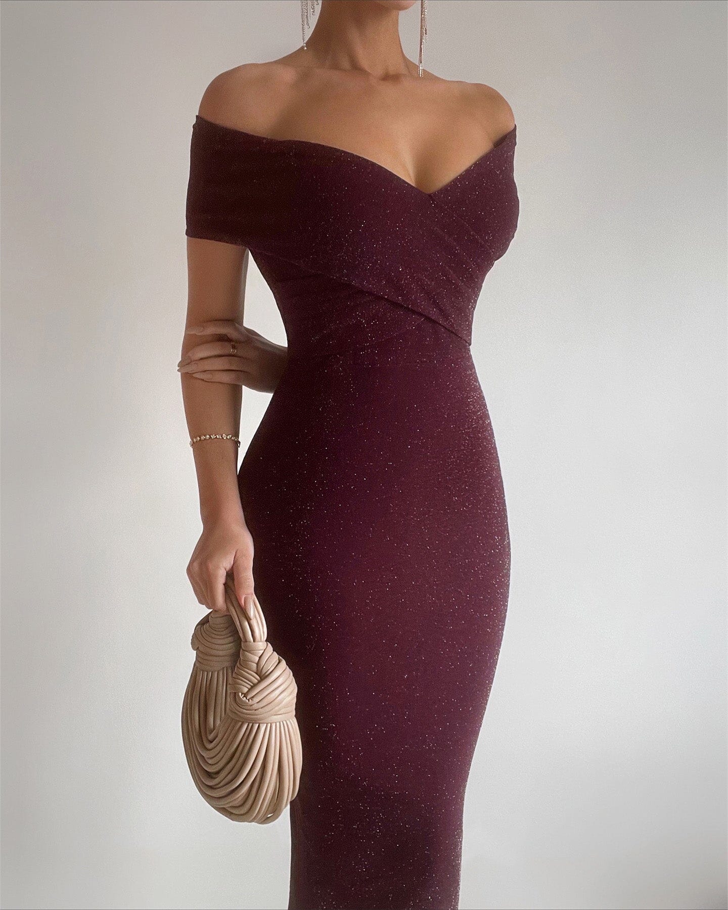 Aubergine cocktail dress best sale