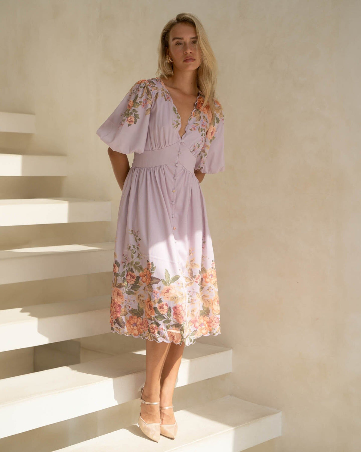 Collective Dress - Elodie Dress - Purple Print fourth image