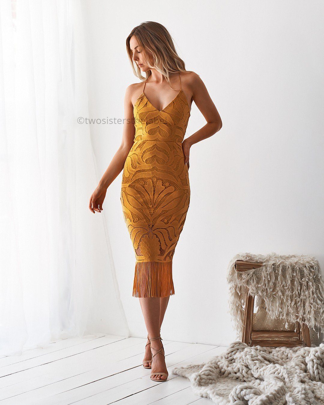 Mustard sheath outlet dress