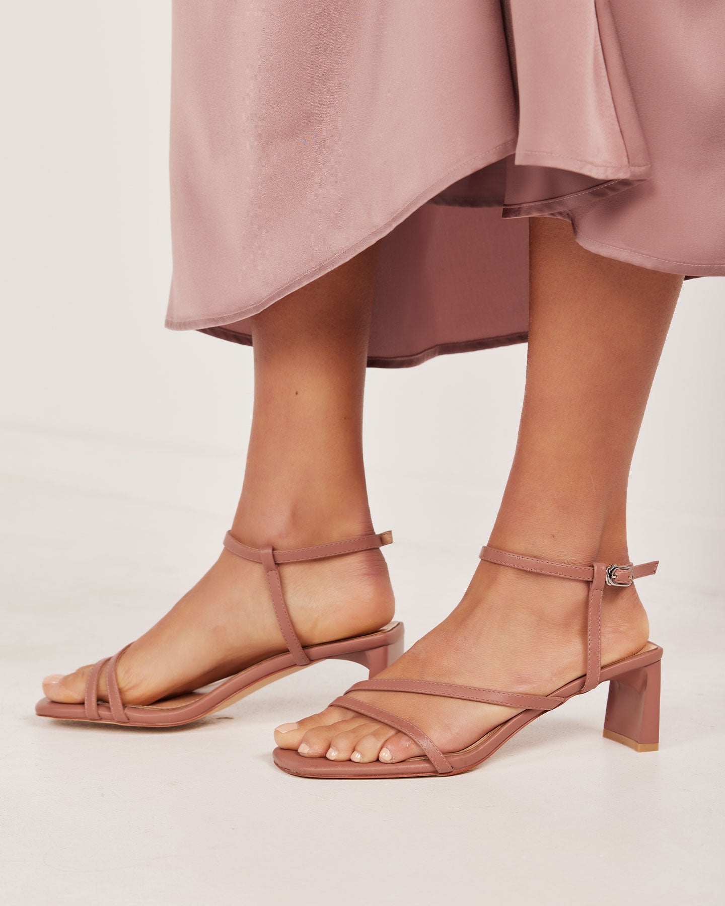 Mauve block heels best sale