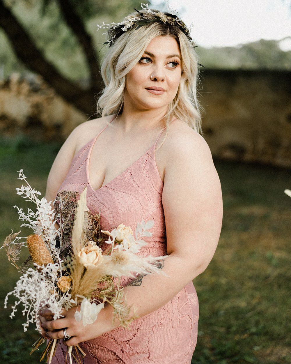 💐 Plus Size Hourglass Lace Bra Desert Mustard 1XL 💐